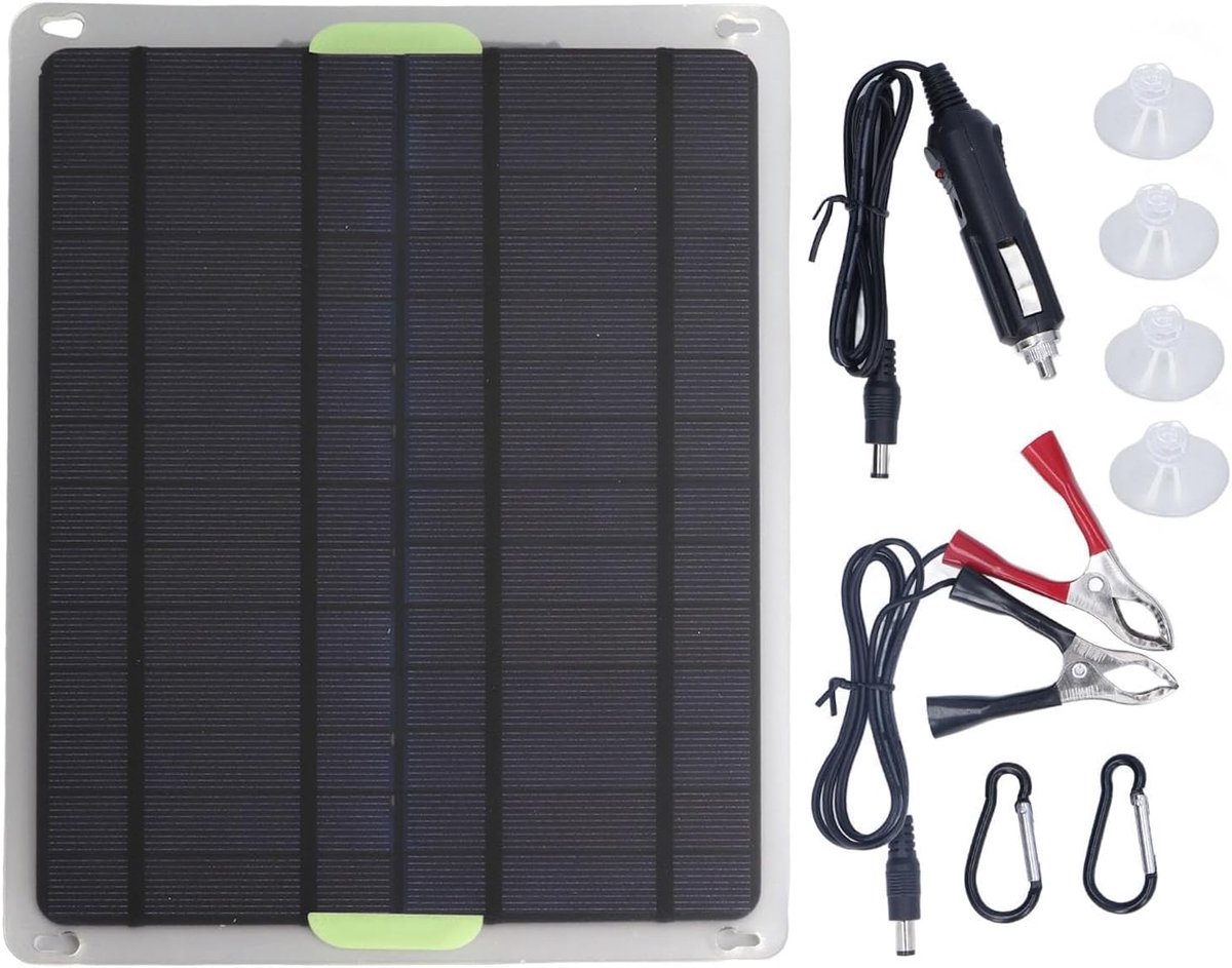 Zonnepaneel kit 20W 12V - Hoge conversie - Weerbestendig - Voor auto en boot - ShopVlot