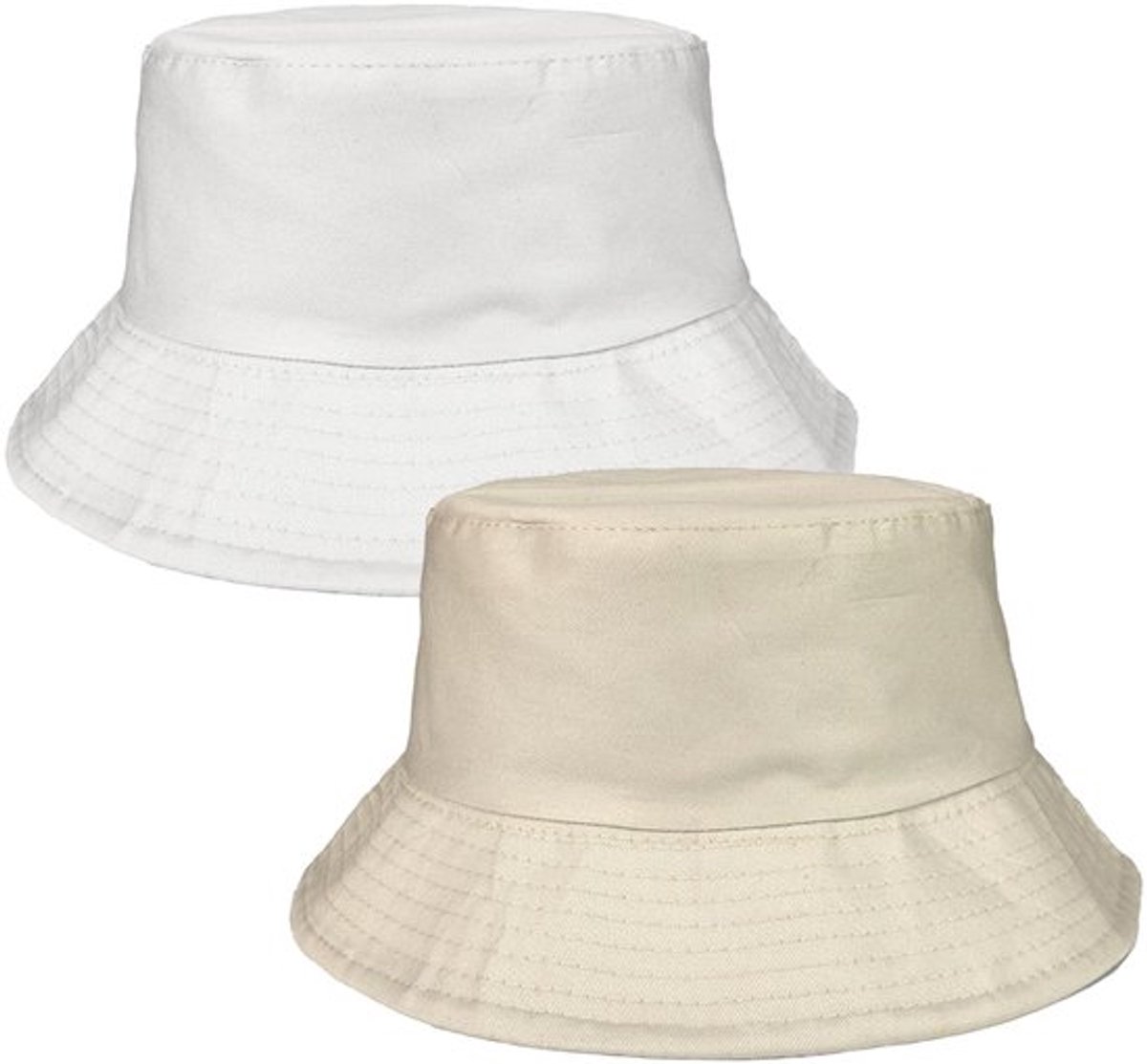 Emmerhoed met UV-bescherming - Opvouwbare Strandzonnehoed - Vissershoed - 2 Stuks - Polyester - One-size-fit-all (55-58 cm) - Zonnehoed