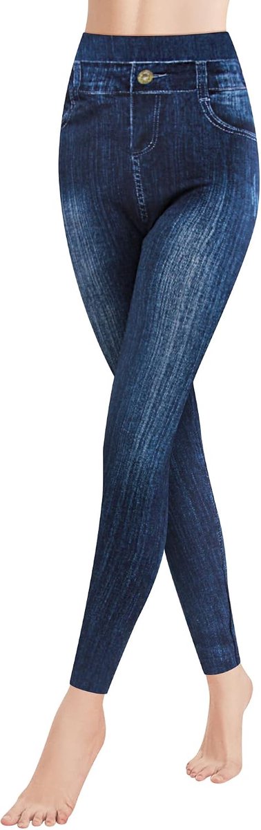 Thermoleggings dames jeanslook - Hoge taille - Gevoerd - Ideaal voor koude dagen - ShopVlot