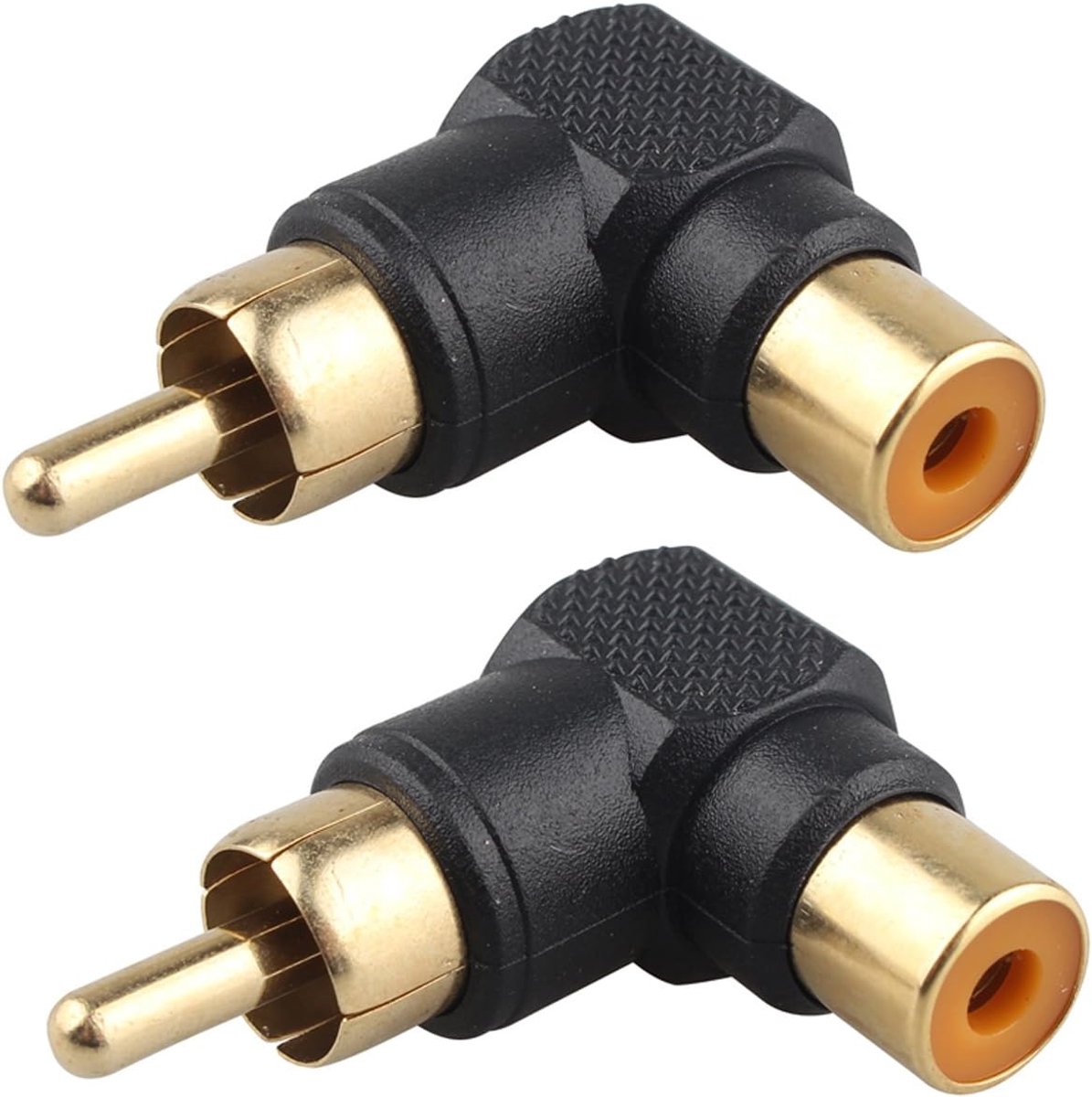 2PCS RCA Phono Adapter Male to Female Right Angled (90 Degree) Adapter - ShopVlot
