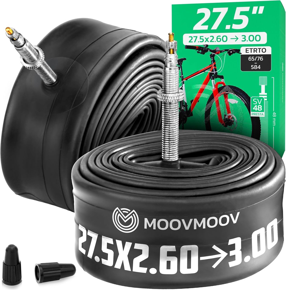 MoovMoov Binnenband 27,5 inch - Voor banden 27.5x2.60, 27.5x2.75, 27.5x2.80, 27.5x2.90 en 27.5x3.00 met ETRTO van - ShopVlot