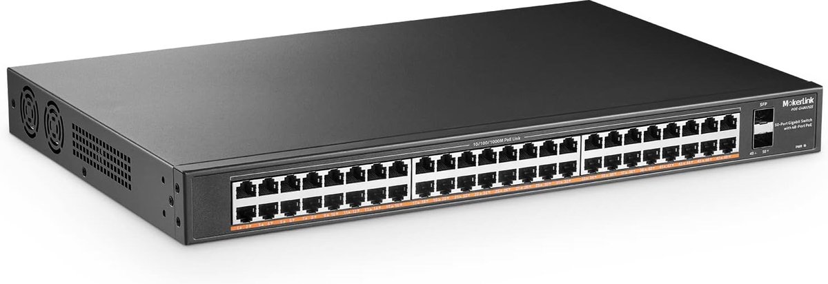 MokerLink PoE Gigabit Switch with 48 Port with 2 Gigabit SFP, 800W IEEE802.3af/at AI Detection, Metal Rack Mount - ShopVlot