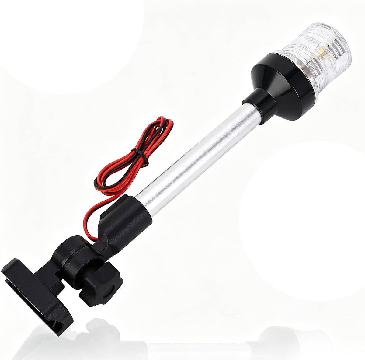 Anchor Light, AC/DC12-24V Tail Light 3nm Visibility Folding Marine Navigation Lamp All Round IP67 Waterproof White LED - ShopVlot