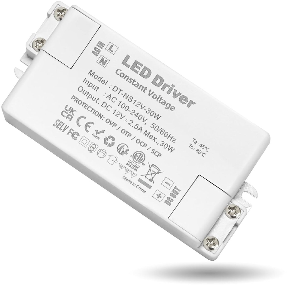 12V 30W Led Transformer, 12V 2.5A, 230V To 12V, No LED Flicker, No Noise, For G4 GU5.3 MR11 MR16, Not Dimmable - ShopVlot