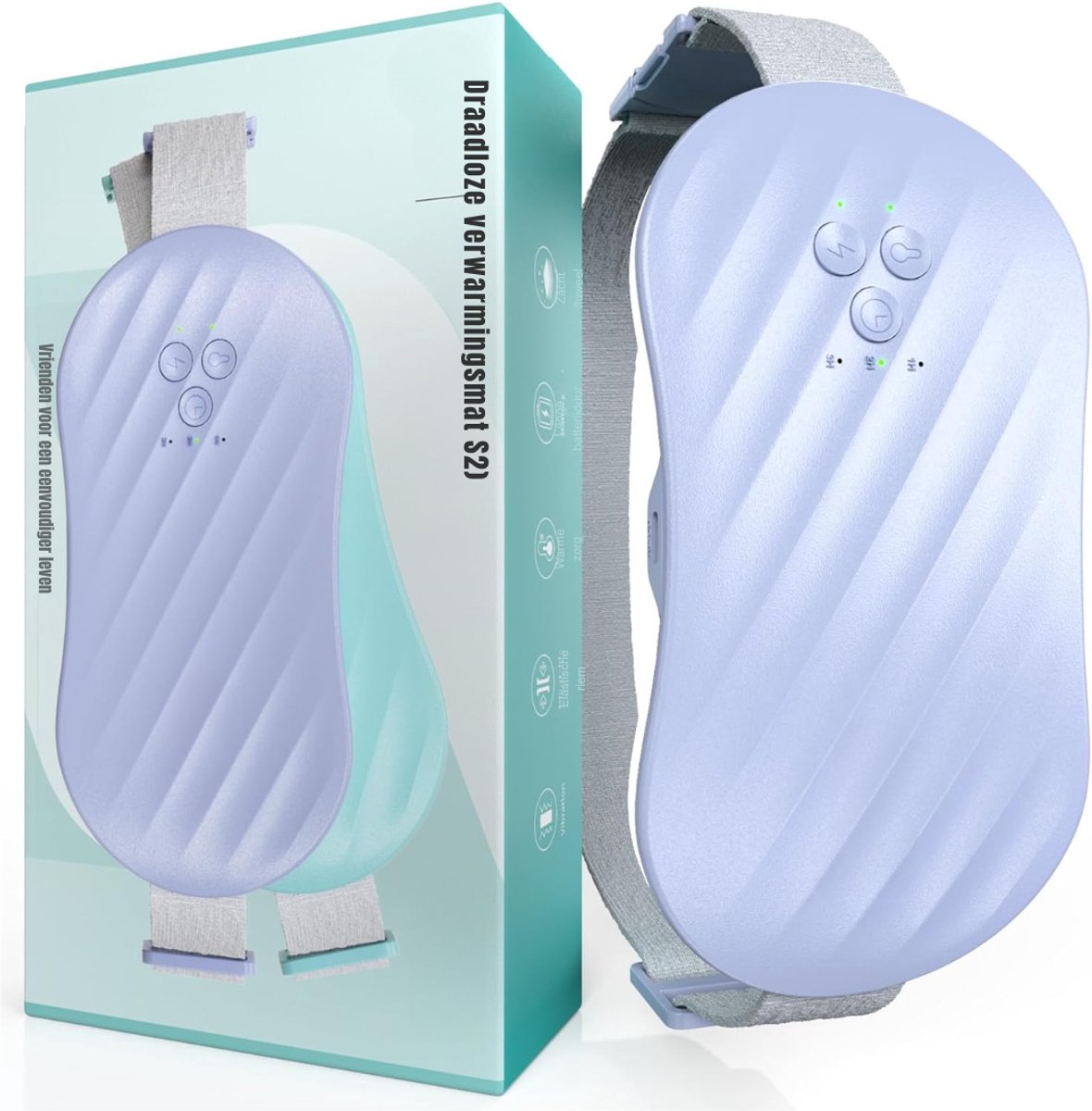 QORA® Warmtekussen oplaadbaar - Warmtekussen - Warmtekussen elektriQORA - Paars - 19cm x 9cm x 3cm