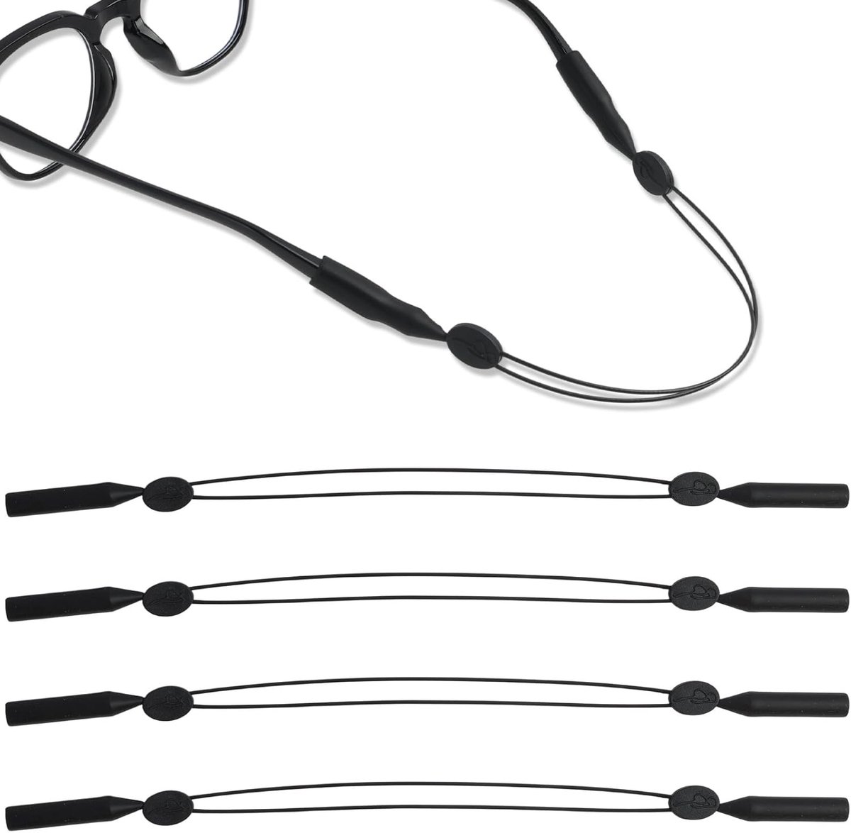 Pack of 4 Glasses Bands for Men, Children and Women, Sports, Adjustable Glasses Strap, Sports Strap, Non-Slip Sports - ShopVlot