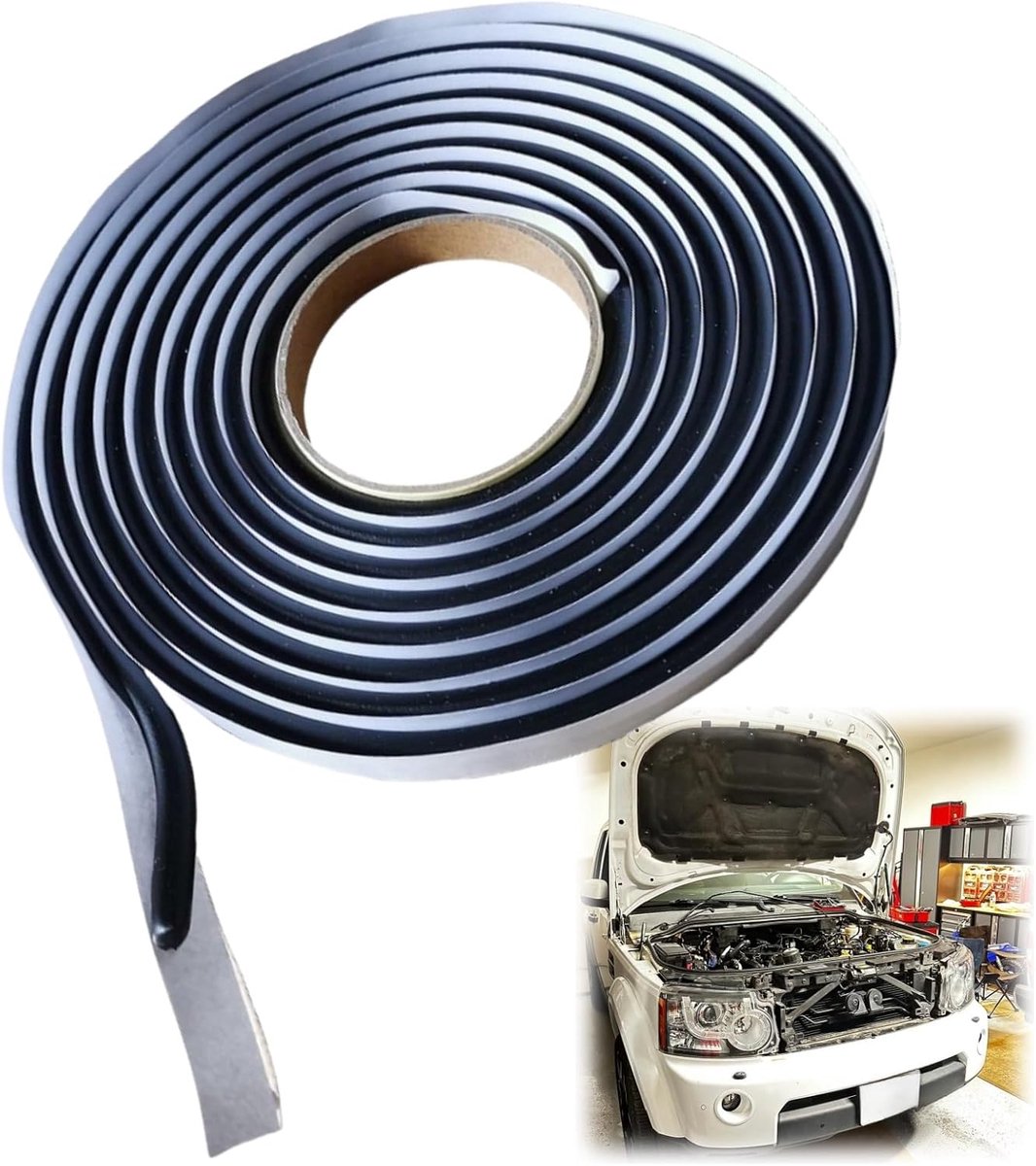 Black Butyl Round Rope, Waterproof Butyl Tape, 9.5mm x 4m, Self Adhesive Butyl Rope, Butyl Rubber Band for Sealing Car - ShopVlot