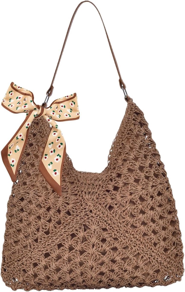 Schoudertas dames - stro - bohemien stijl - perfect voor vakantie - ShopVlot