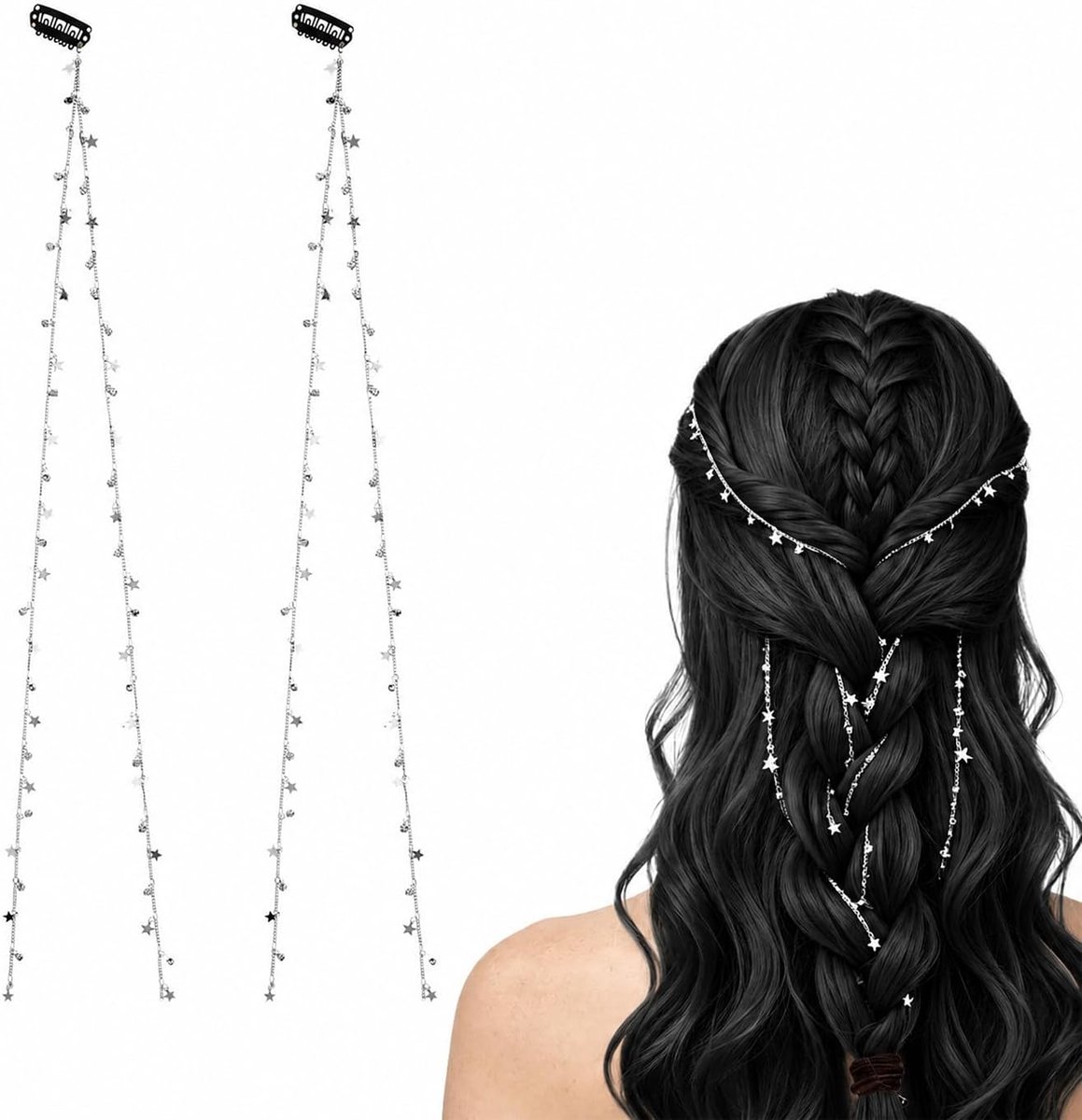 Ster haaraccessoires 2 stuks - zilveren haarsieraden - elegant ontwerp - perfect voor bruiloften - ShopVlot