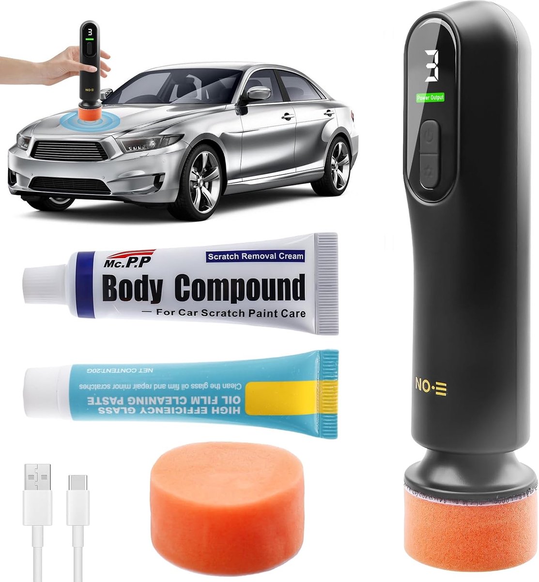Polijstmachine Kit - Draadloze en Oplaadbare Polisher - Krassenverwijdering en Onderhoud - Ideaal voor Auto en Voorruit - ShopVlot