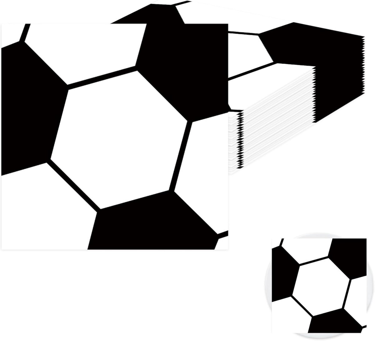 Papieren Servetten Voetbal, 60 Stuks, 33x33 cm - 2 Laags - Sportief Ontwerp - Perfect voor Feestjes - ShopVlot