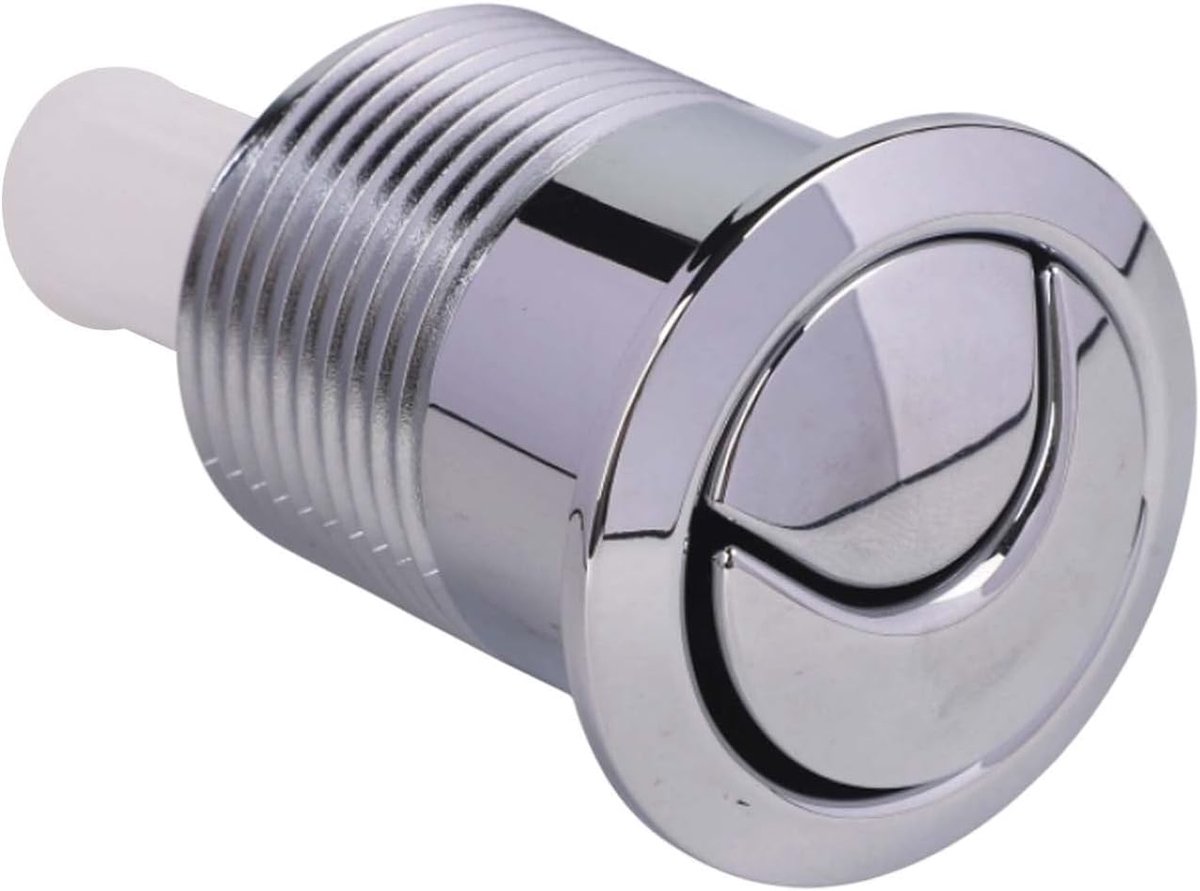 Toilet Tank Knop - Spoelknop Reservoir - Water Besparen - Dubbele Spoeling - 85x48mm - Chroom