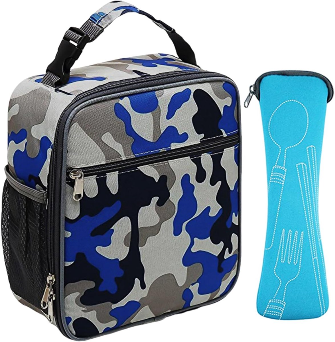 Lunchtas camouflage met bestektas - geïsoleerd - waterdicht - ideaal voor picknick - ShopVlot