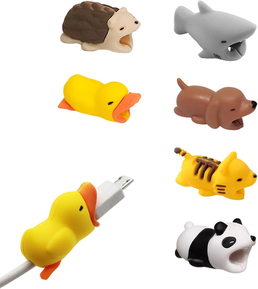 Dierenkabel-beschermhoezen 6 stuks - zachte pvc - schattig ontwerp - bescherm je datakabels - ShopVlot