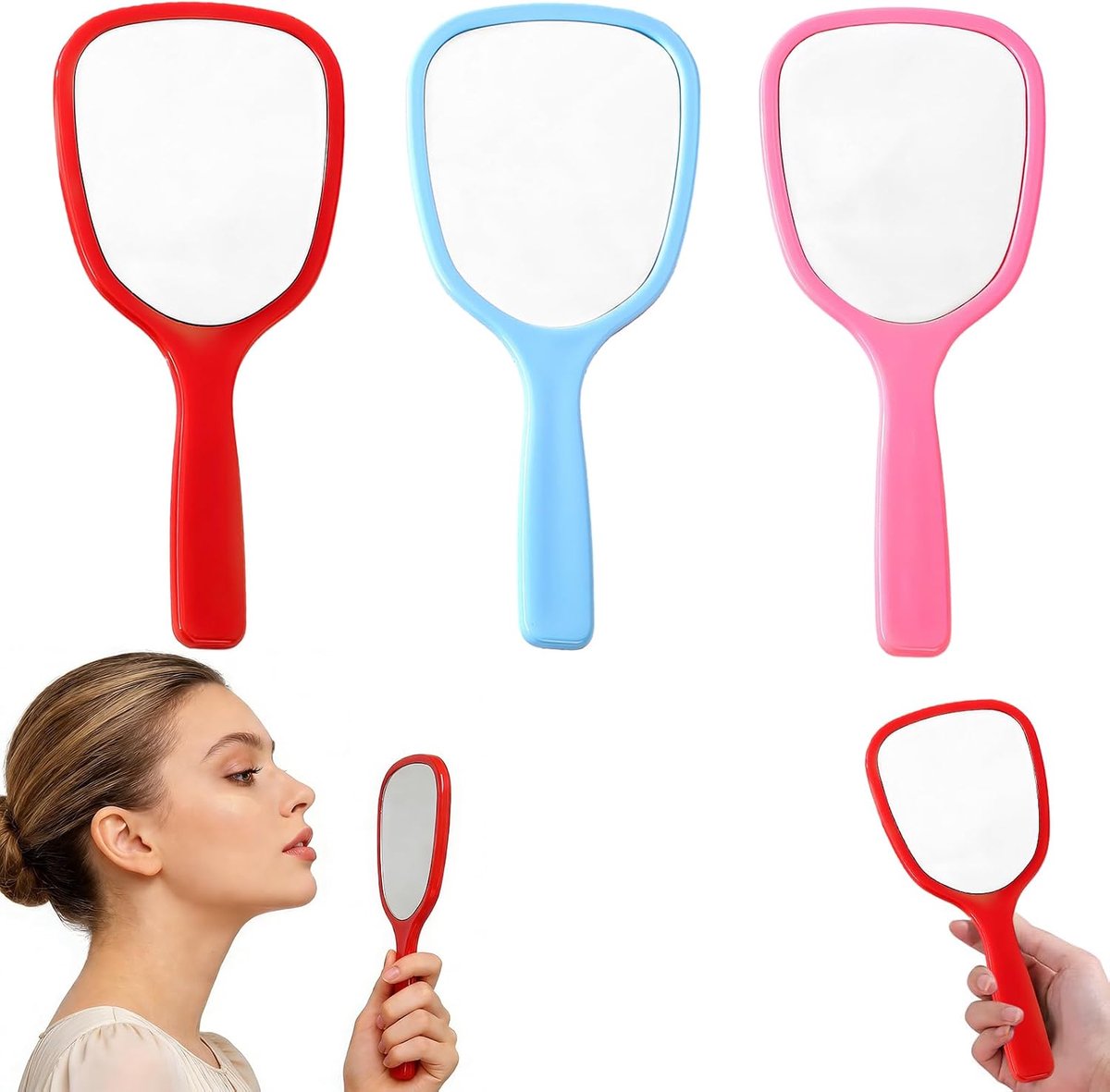 Handspiegel 18 cm - Compact Reisspiegel - Lichtgewicht Persoonlijke Spiegel - Perfect voor Make-up - ShopVlot