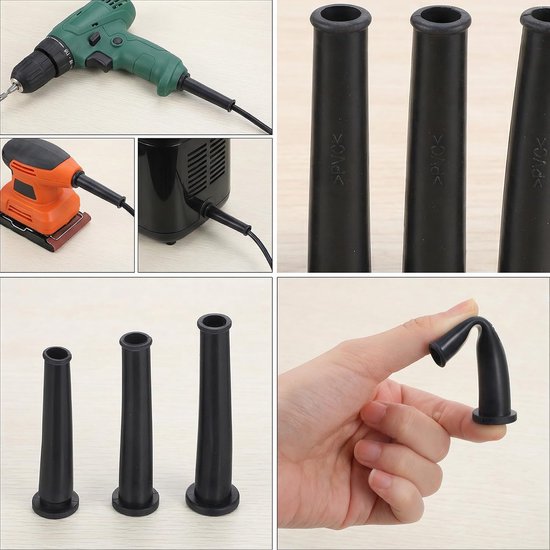 SnelShoppen - Kabelbescherming 18 Stuks, Rubberen Hoes voor Elektrisch Gereedschap, Voorkomt Kabelbreuk, Geschikt voor Haakse Slijpers, Boormachines, van Snelshoppen — afbeelding 4
