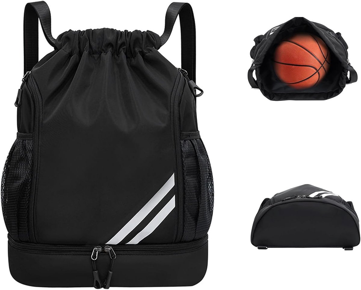 Gym Drawstring Bag - 34x15x47cm - waterdicht - met schoencompartiment - ideaal voor sport - ShopVlot
