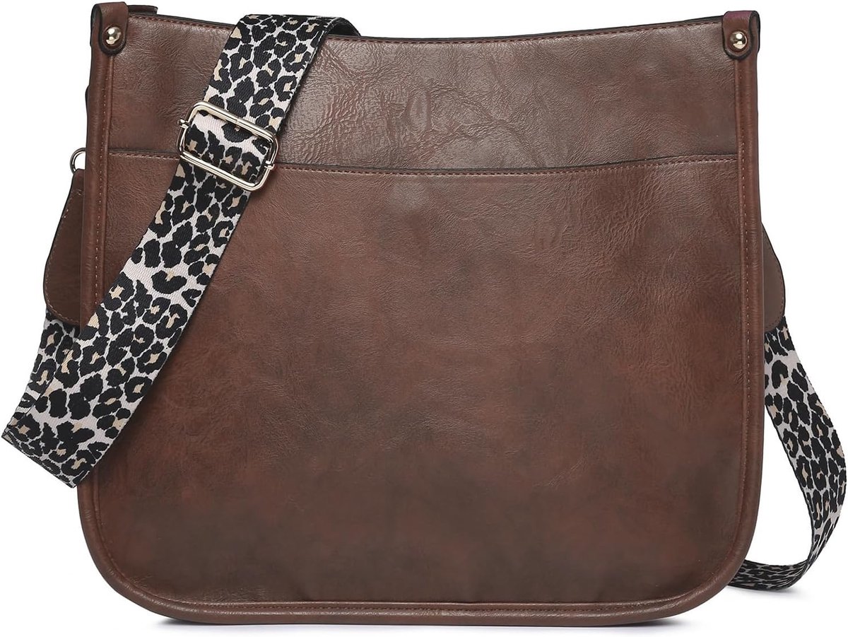 Shoulder bag ladies fashion shoulder bag women large capacity crossbody bag PU leather handbag with leopard pattern - ShopVlot