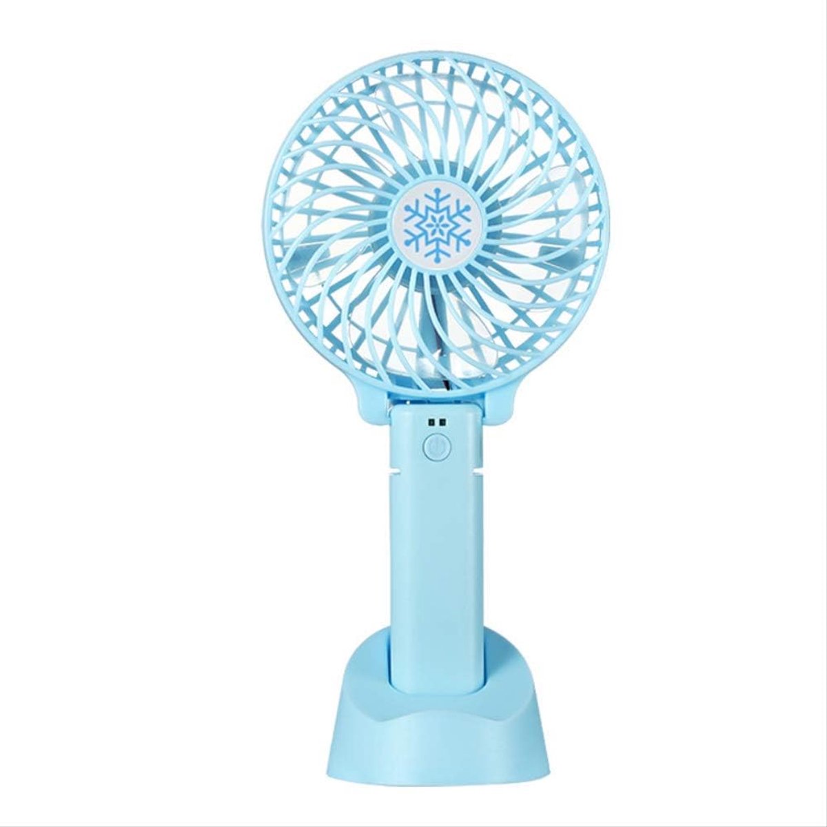 USB Handheld Folding Fan New Portable Creative Desktop Desktop Mini Charging Fan With 1200mAh Battery With Base: Blue - ShopVlot