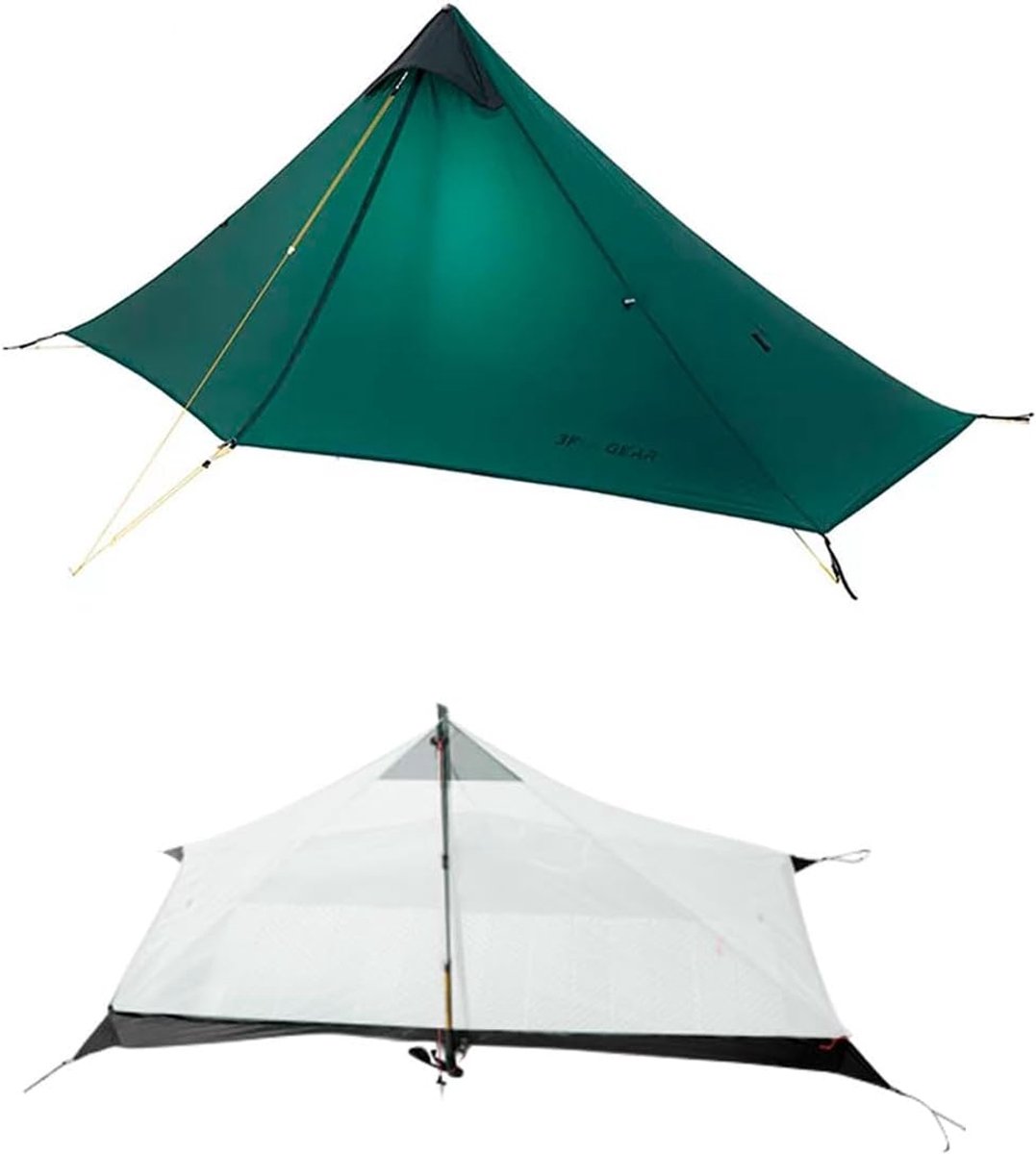 3F Lanshan1 Ultralight Tent 3/4 Seasons Portable Backpacking Tent for 1 Person 15D Silicone Coated Waterproof Poleless - ShopVlot
