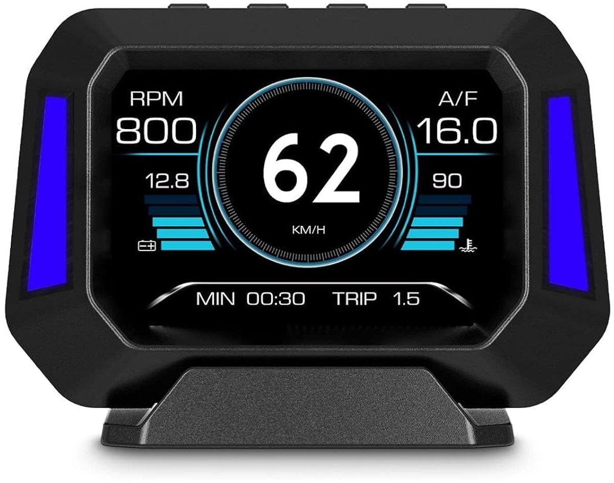 Head-up display in the car, multiple functions, speedometer, inclinometer, suitable for all cars - ShopVlot