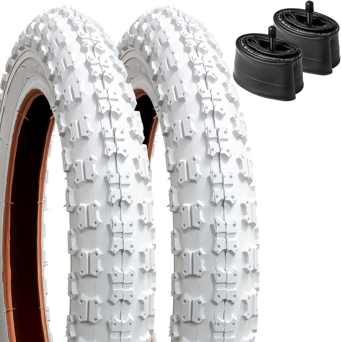 Kinderfiets Banden - Banden en Binnenbanden - Veilig Fietsen - Hoge Kwaliteit Rubber - 12.5 Inch Set - Wit