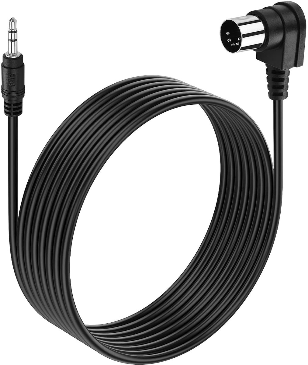 SinLoon 5 Pin DIN Male Cable, 90 Degree 5 Pin DIN Plug to 3.5mm (1/8") TRS Male Jack Stereo Audio Cable for Playing - ShopVlot