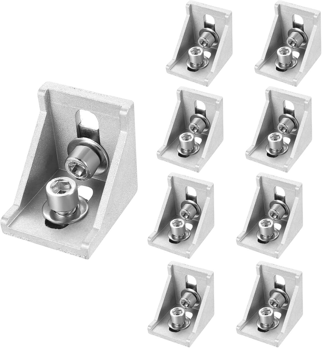 20 Aluminium Hoekprofiel Steunen, 90 Graden Hoek Connectoren, Hoekverbindingen 3030, Hoekprofielen voor 30x30 - ShopVlot