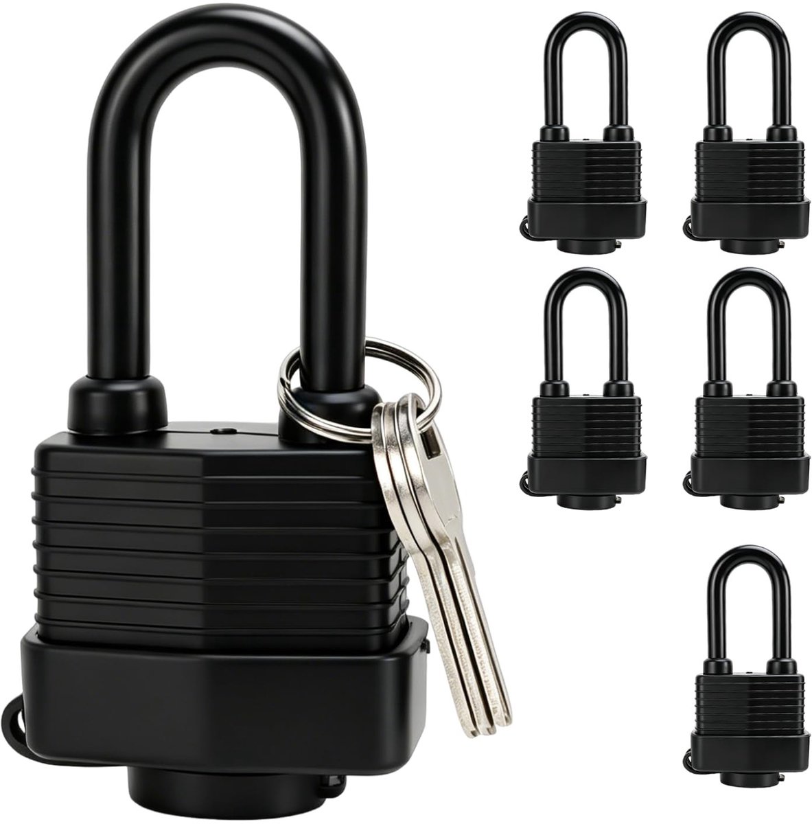 Solidchoice - Set van 6 Weerbestendige Hangsloten met 18 Sleutels