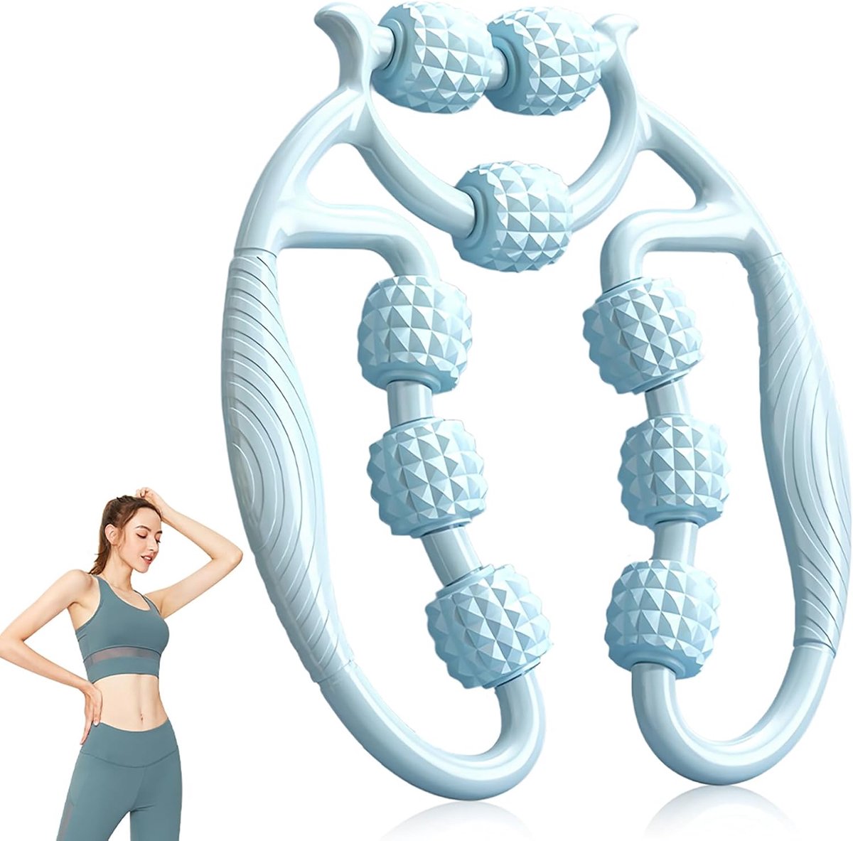 Cellulite massager handmatig - 9 wielen - ergonomisch ontwerp - bevorderd bloeddoorstroming - ShopVlot