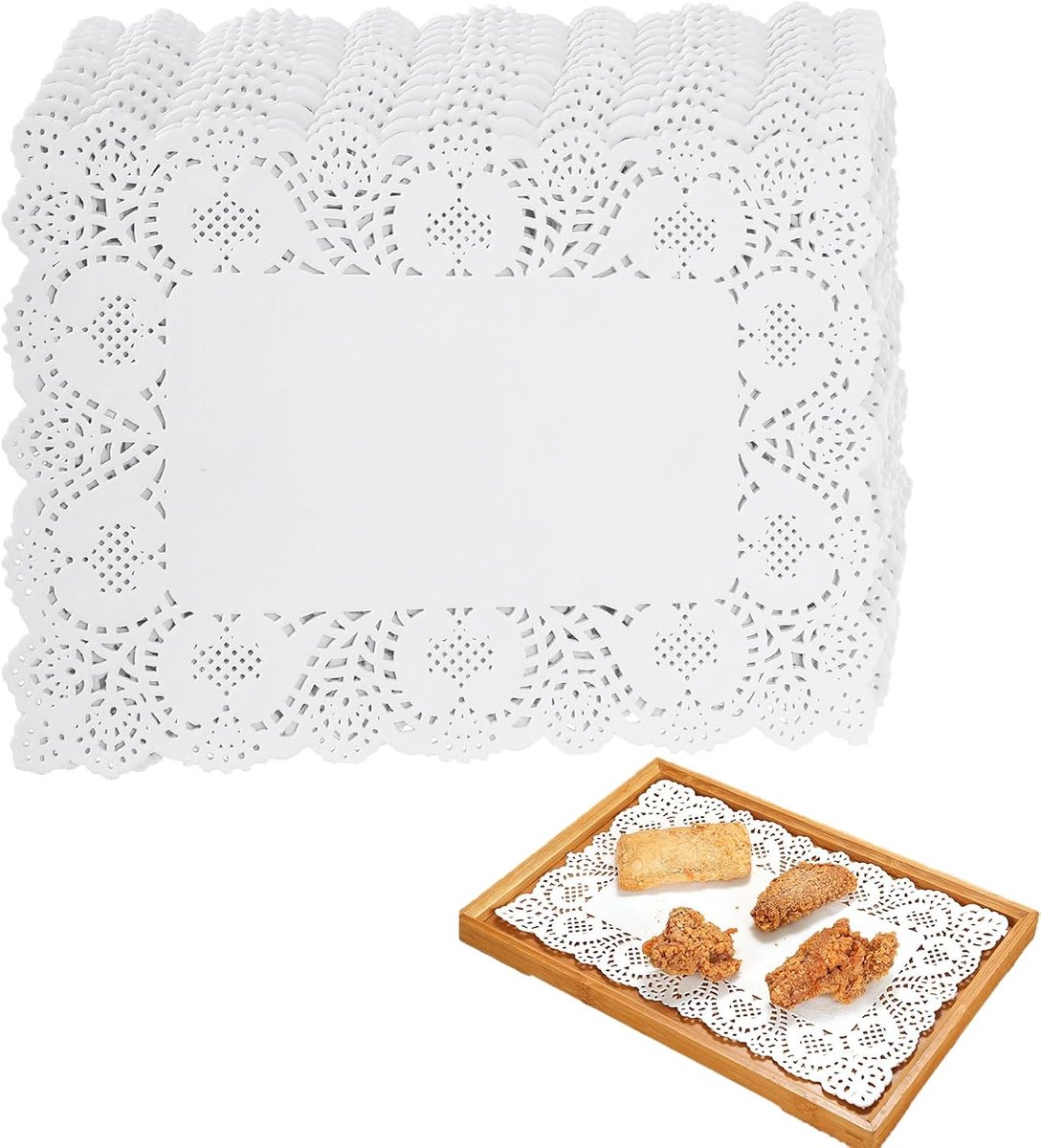 Taarttoppers 150 stuks - Wit - Rechthoekig 23 x 16 cm - Minimaliseert contact met servies - ShopVlot