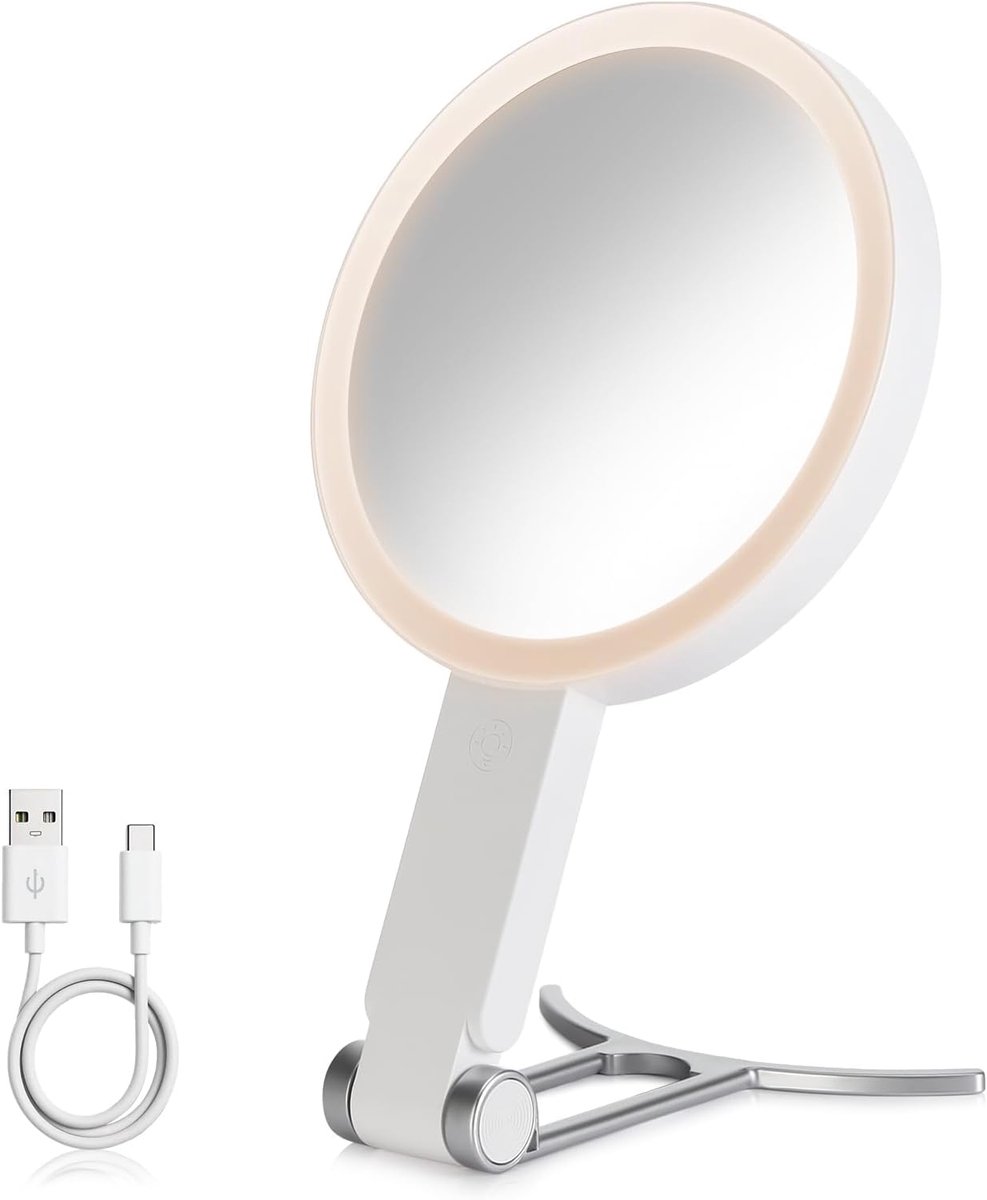 Make-up spiegel met verlichting - dubbele zijde - 3 kleuren verlichtingsmodi - ideaal voor nauwkeurige make-up - ShopVlot