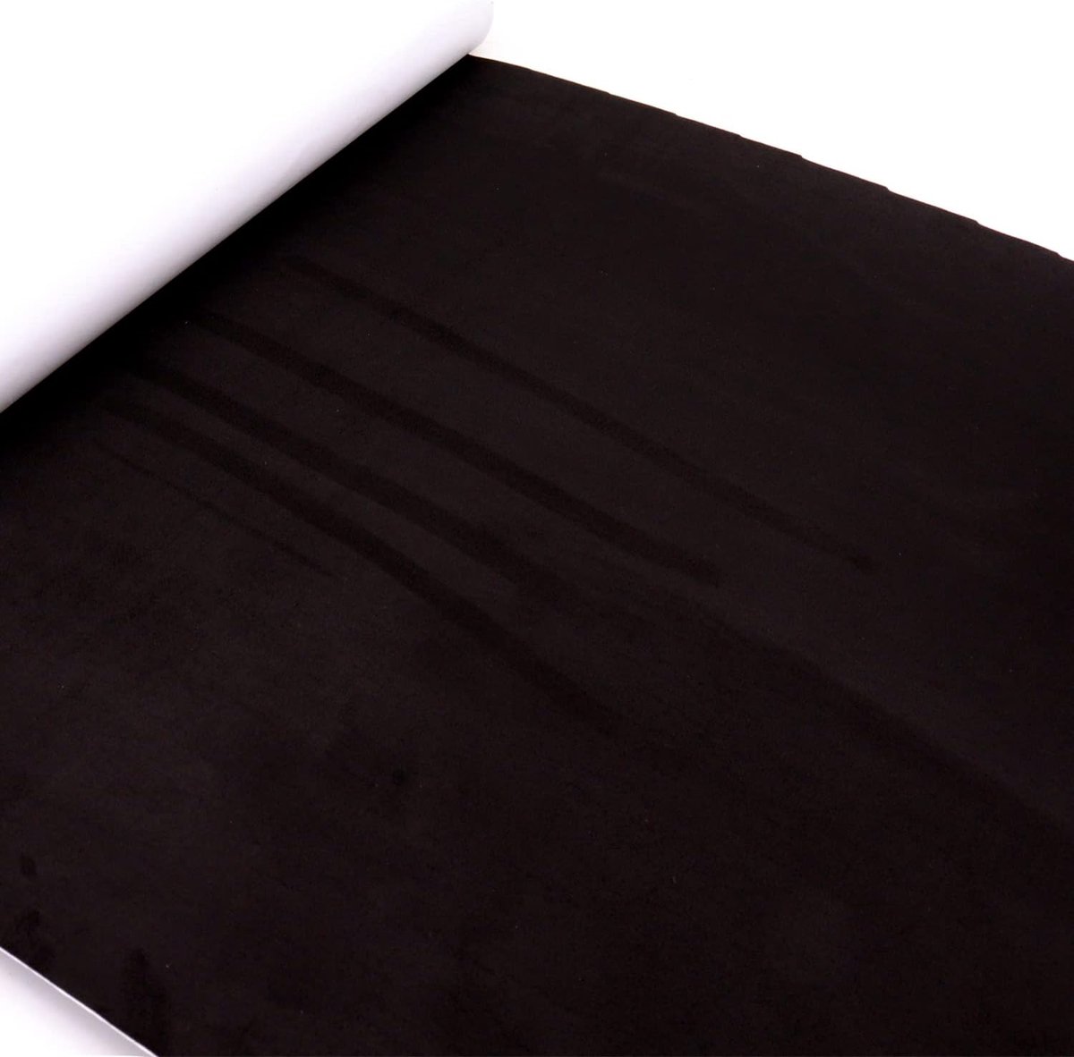Microfiber stof folie zwart 42 x 150 cm - premium stretch alcantara - zelfklevend - voor interieurverbetering - ShopVlot