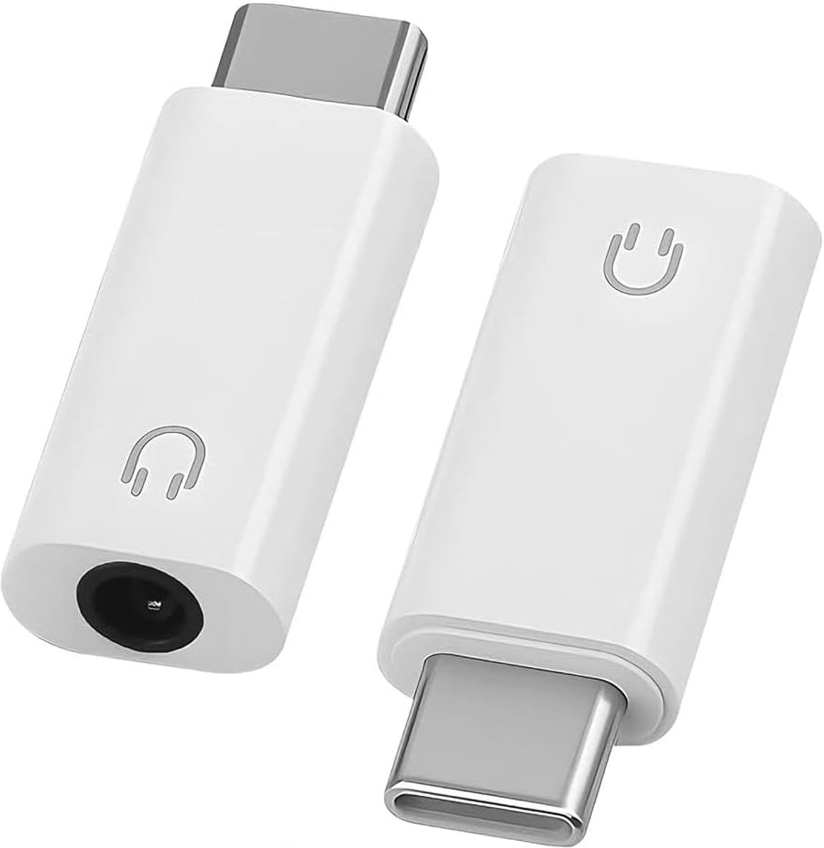 USB-C-koptelefoonset met 3,5 mm jack-adapter - 2-delig - hoofdtelefoonadapter - ideaal voor muziek en bellen - ShopVlot