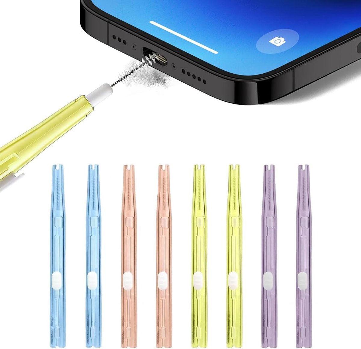 Telefoonreinigingsset 8-delig - inclusief USB-C-reiniger - lichtgewicht - geschikt voor iPhone en Android - ShopVlot
