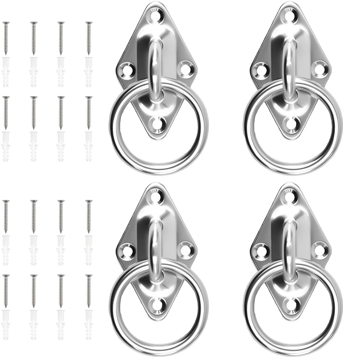 Oogplaat 4 stuks - 304 roestvrij staal - verbinding 8 mm - ideaal voor paardenbinding - ShopVlot