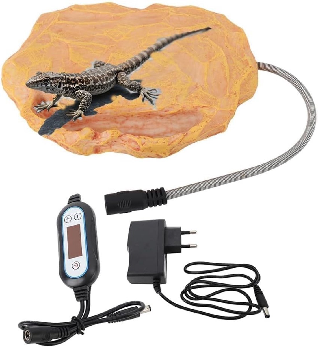 Temperatuurgereguleerde Verwarmingssteen voor Hagedissen, Schildpadden en Slangen - 12V Verwarmingsoplossing voor Reptielen met Optimale Warmteverdeling