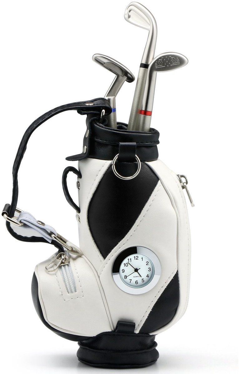 Solidchoice - Mini Golf Bag Penhouder met Golfclub Pennen en Klok