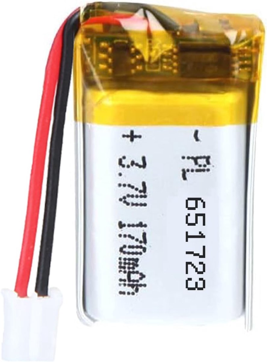 3.7 V 170 mAh Battery 651723 Lithium Polymer Ion Lithium-Ion Li-Po Battery with 2P-PH Connection with 2 mm Grid Size - ShopVlot
