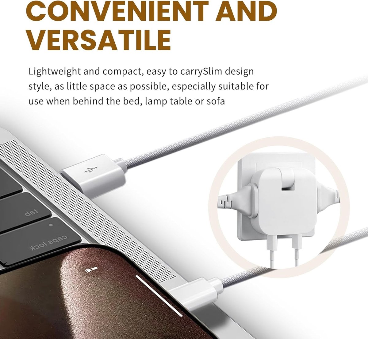 Meervoudige Stekkerdoos - Kunststof - Draaibare Kop - 4 Stopcontacten en 2 USB - Voor Thuis en Op Reis