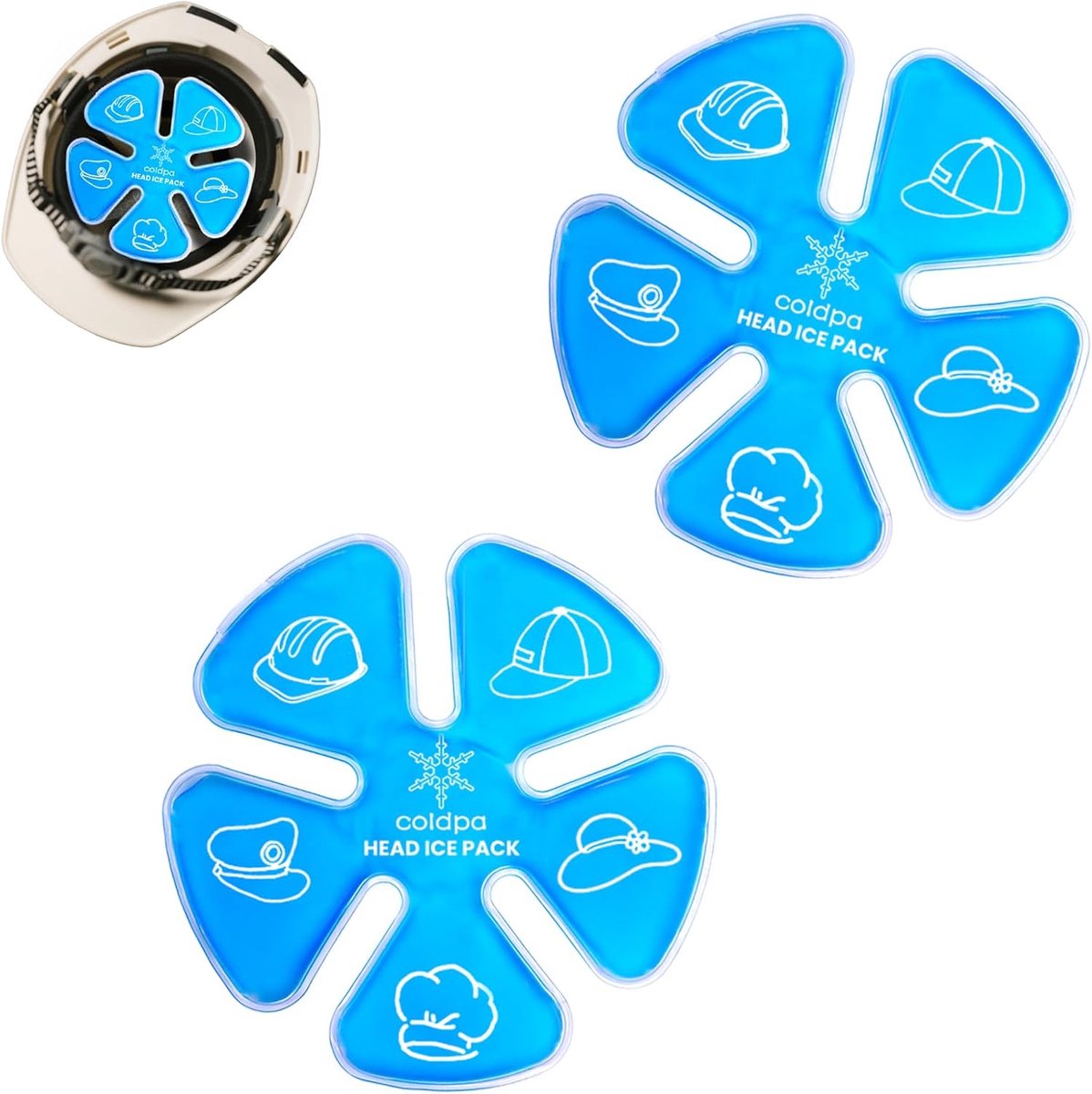 Hoofd Gel Ijspak - Helm Koeler - Zomerse Hitte - Veelzijdig Hoofddeksel - 2 Stuks - Blauw