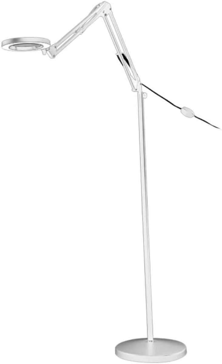 Vloerlamp Verstelbaar - Leeslamp LED - Hobby Knutselen - 8x Vergroting Lens - 50-180 cm - Wit