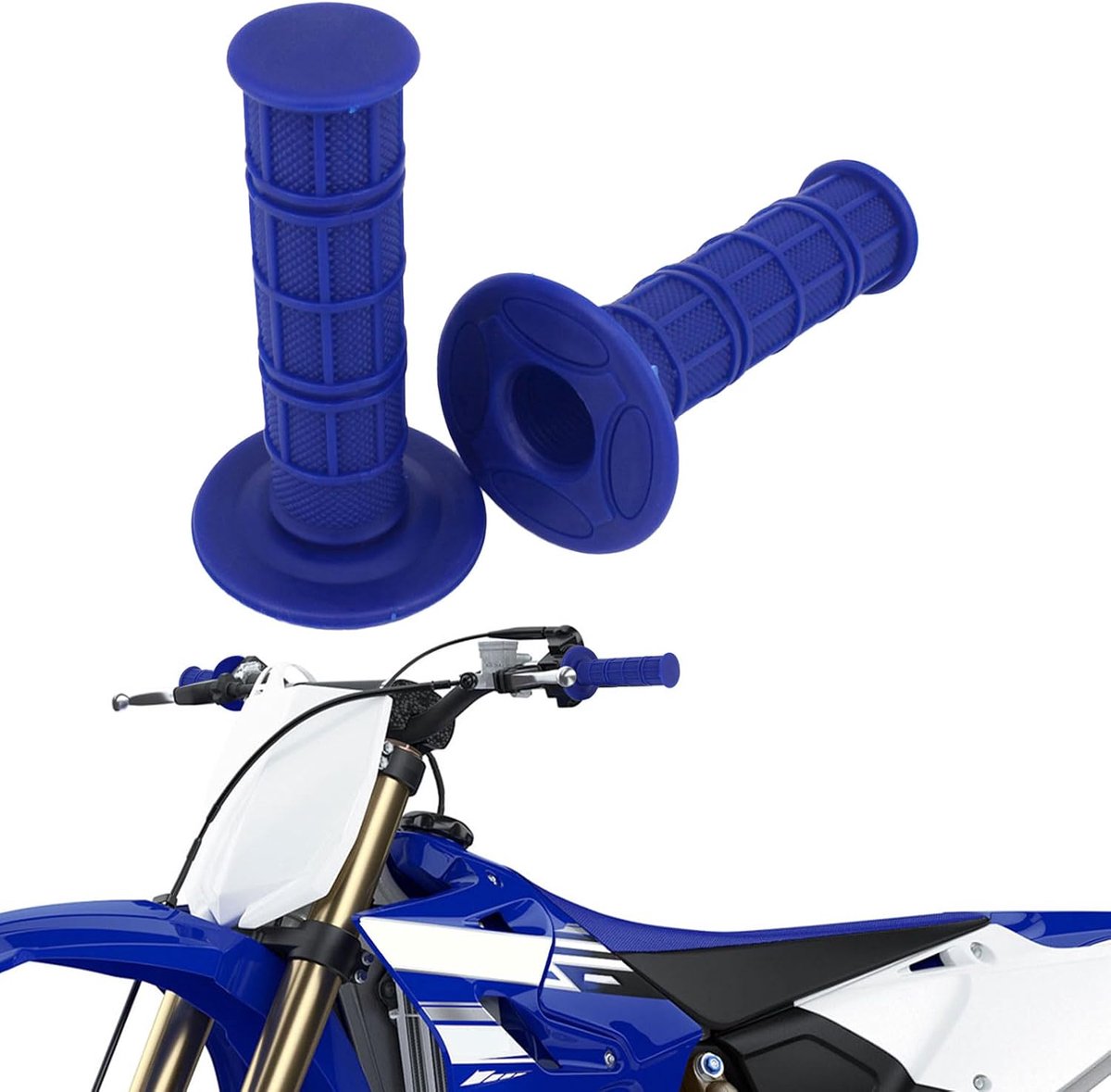 Motorfietsgrepen - Stuurgrepen Rubber - Comfortabel Rijden - Antislip Ontwerp - 22mm - Blauw