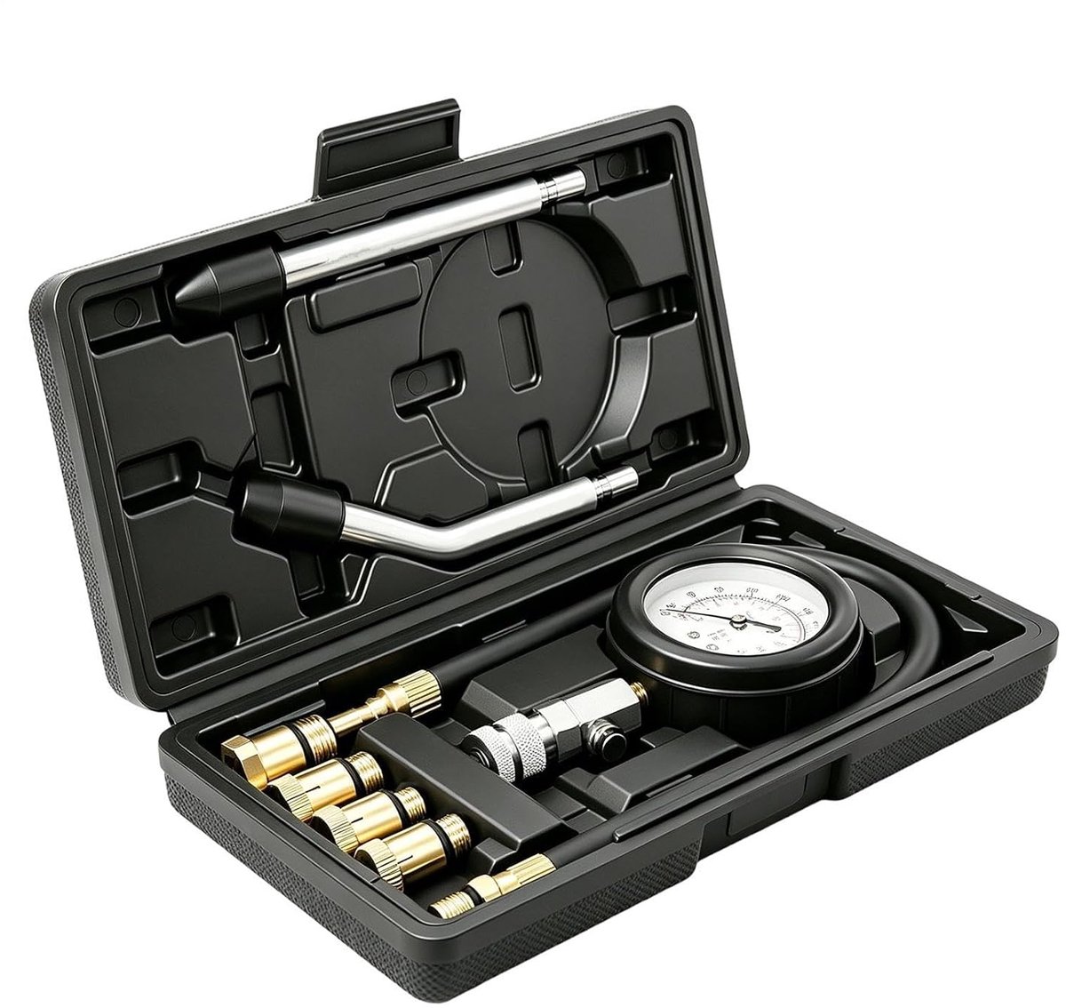 Cilindercompressietester - Motor Diagnose Tool - Motor Onderhoud - Nauwkeurige Drukdetectie - Tot 20 Bar - Zwart