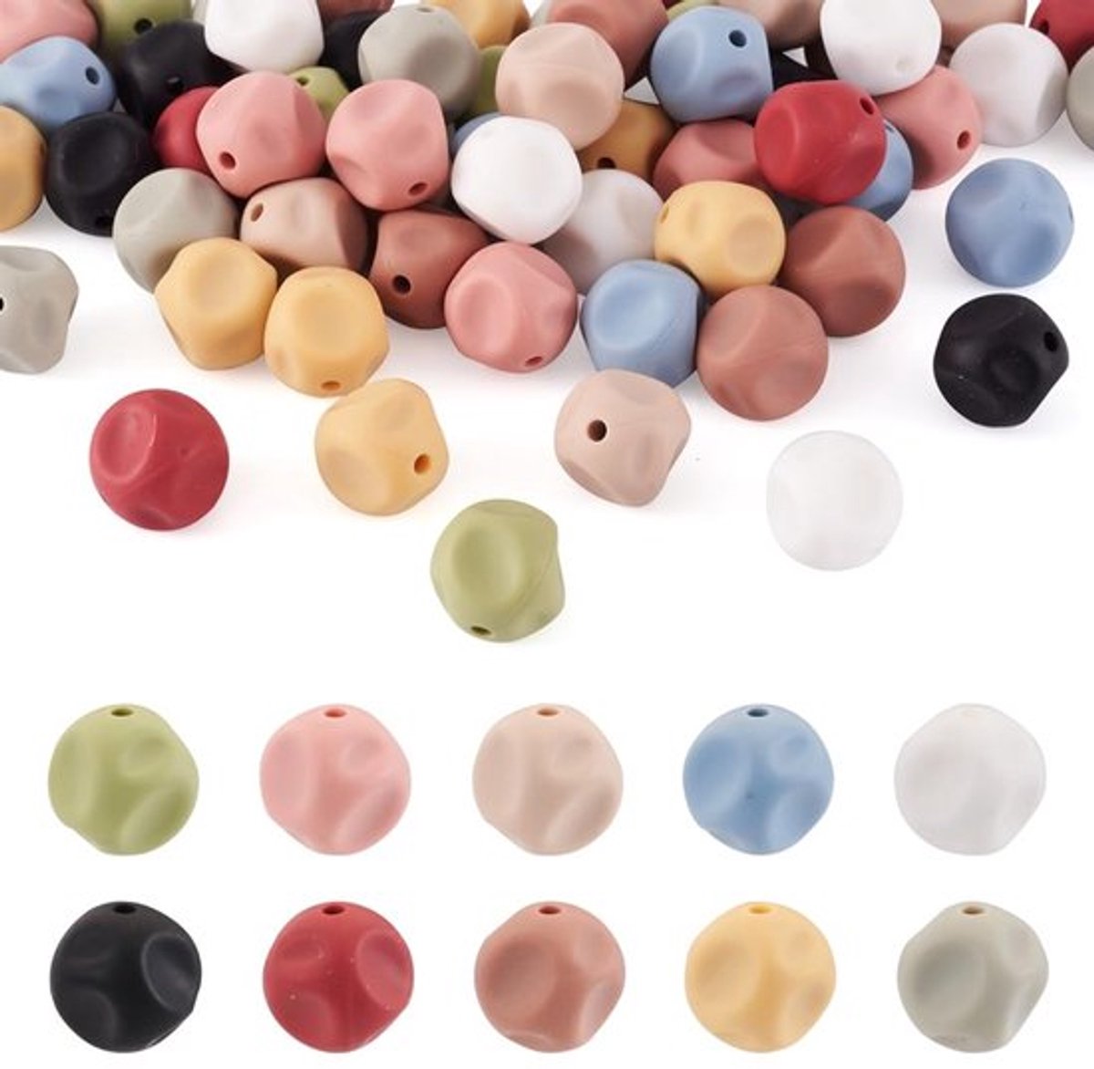 Kubussen siliconen kralen dailygoody, 60 stuks