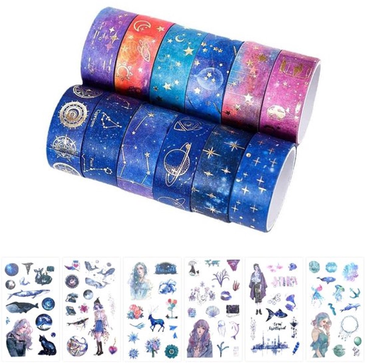 IMstore - Washi Tape - Sterrenhemel Collectie - Creatief DIY - Paars - Versiering
