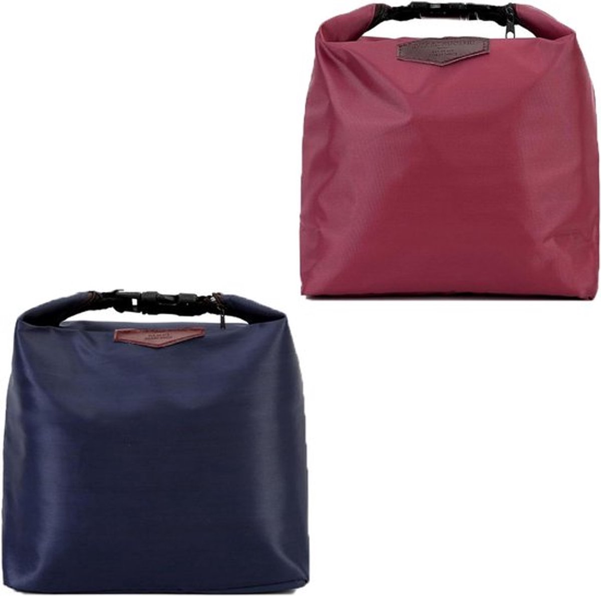 Kleine koeltas met ritssluiting - 2 stuks rood blauw voor boodschappen, lunch
