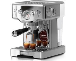 Espressomachine - Koffiezetapparaat - Professionele Koffie - 15 Bar Druk - 1.8 Liter Tank - Zilver