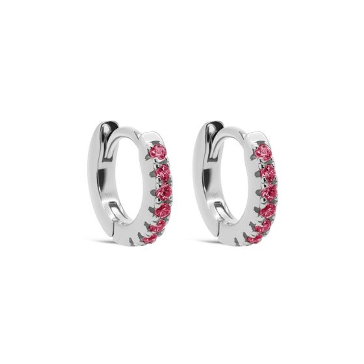 Karma Oorringen Hoop Zirkonia 10mm Ruby Red