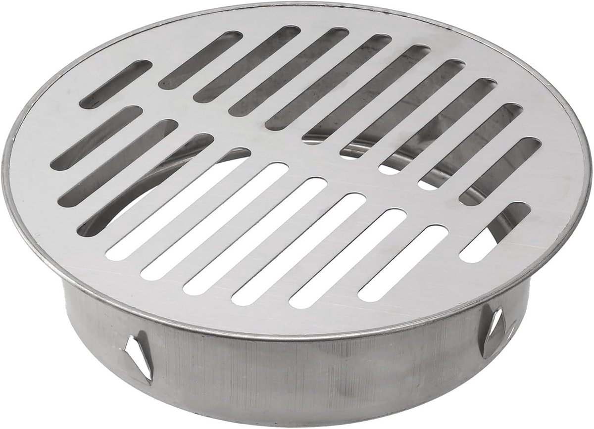 Bodemafvoer Roestvrij Staal - Insteek Rooster - Water Afvoeren - Efficiënte Watering Hol - 160 mm Buis - Zilver